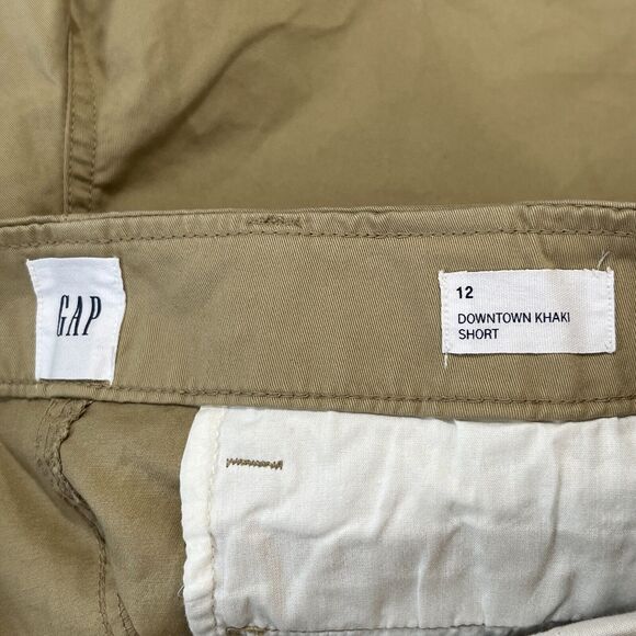 GAP Shorts Womens 12 Beige Downtown Khaki Short Stretch Mid Rise 5" Preppy Dock - Picture 4 of 11